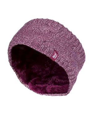 Dames fleece gevoerde thermo oorwarmer hoofdband - Roos