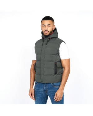 Crosshatch Mens Kampleys Präglad Gilet (Deep Olive)