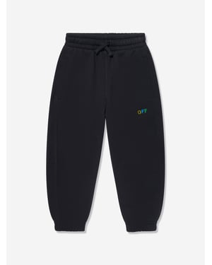 Off-White Kids Diagonal Rainbow Joggers in Black