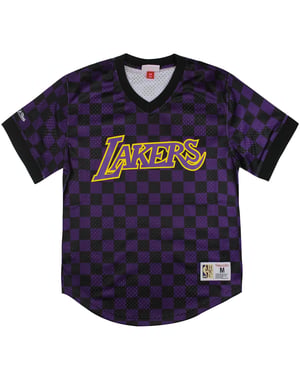 Mitchell & Ness NBA LA Lakers Wordmark Mesh Heren T-shirt