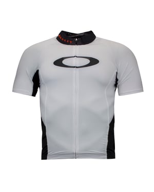 Oakley Jawbreaker Road Jersey Wielrenners Zip Up T-shirt Wit - Heren
