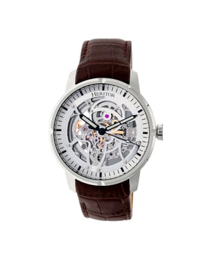Heritor automatisch Ryder-skelethorloge met leren band