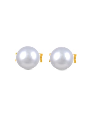 Luxenter Sterling Zilver 925 oorbellen met witte parel afgewerkt in 18K geelgoud - Basic