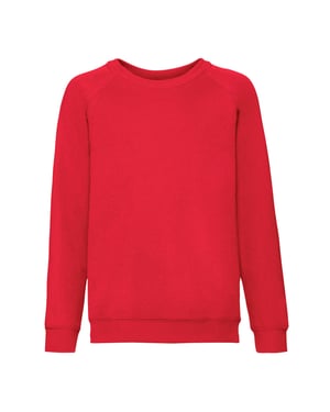 Fruit of the Loom Barn/Kids Classic Raglan Sweatshirt (Röd)