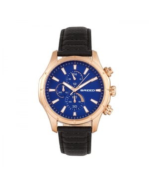 Breed Lacroix chronograaf horloge met leren band