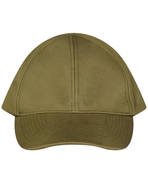 Off-White Monotone Logo Baseball Cap Grön