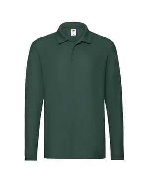 Fruit of the Loom Heren Premium Pique Poloshirt met lange mouwen (Bosgroen)
