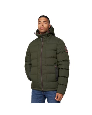 Crosshatch Heren Kampnew jas met reliëf (Donkere Olijf)