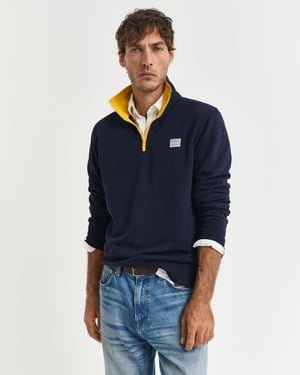 GANT Mens Contrast Half Zip Sweatshirt