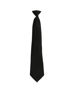 Premier Unisex volwassen kleuren modieuze effen Clip-On stropdas (Zwart)