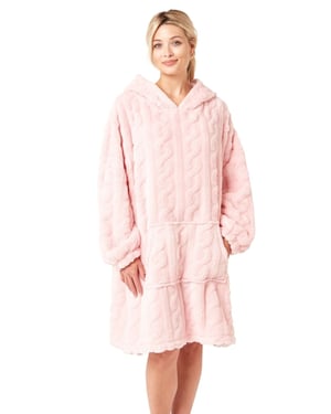 Cable Knit Fleece Lounger Poncho