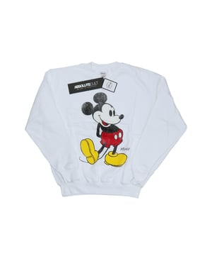Disney Heren Mickey Mouse Classic Kick Sweatshirt (Wit)