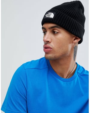 The North Face Mens Tnf Logo Box Cuffed Beanie In Black