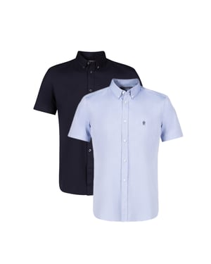 2 Pack Cotton Short Sleeve Oxford Shirts