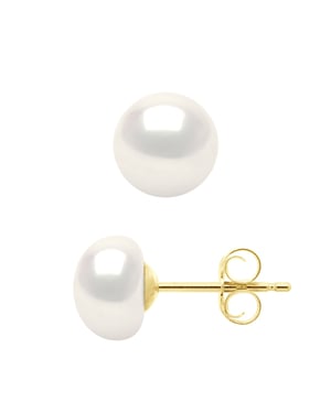 Oorbellen Echte Gekweekte Zoetwaterparels Knop 6-7 mm