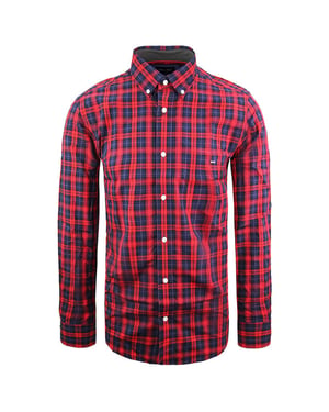 Eden Park Regular Heren Rood Oxford Overhemd
