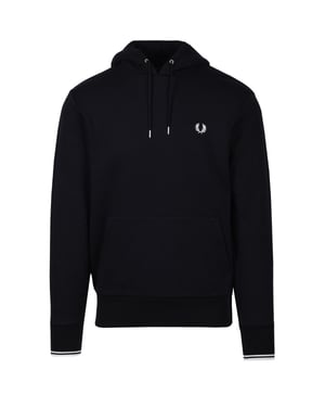 Men's Fred Perry Tipped Hooded Sweatshirt in Black