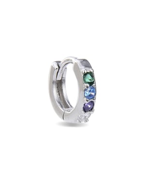 Piercing Luxenter Ansung 925 sterling silver och flerfärgad zirkonia Rhodiumfinish