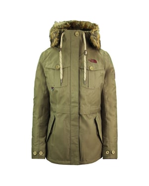 The North Face Snowboard Triclimate Hodded Green Womens Parka Jacket NF0A3L7GYZK