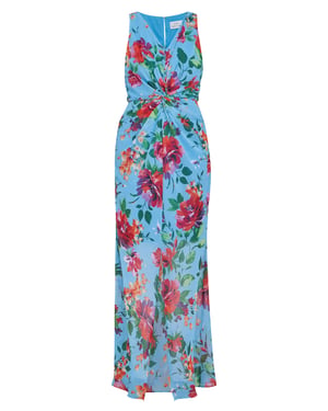 Jennifer Printed Maxi Dress With Twist Bodice