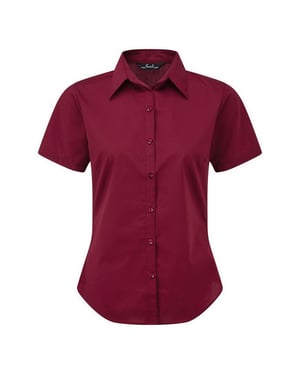 Premier Popeline blouse met korte mouwen / Gewoon werkoverhemd (Bourgondië)