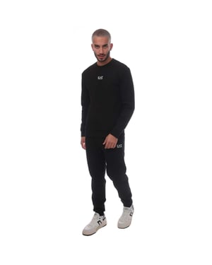 Men's Emporio Armani EA7 Core Identity Cotton Blend Tracksuit in Black