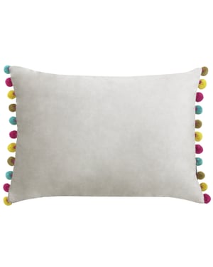Paoletti Fiesta Velvet Pom Pom Trimmed Cushion Cover