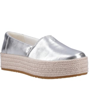 TOMS Valencia Leren Vrouwen Espadrilles Zilver