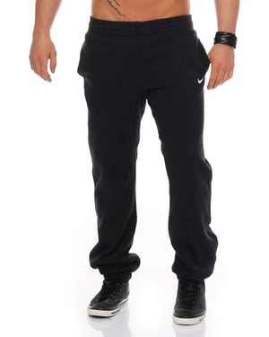 NIKE Heren Club Swoosh Cuff Joggingbroek in zwart