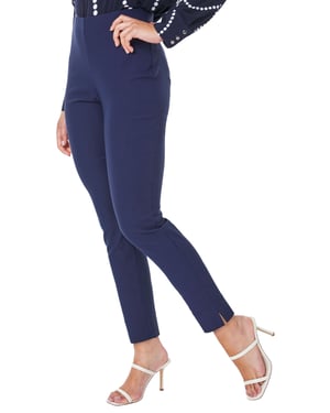 Petite Full Length Elastic Waist Trousers