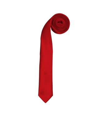 Premier Tie - Mens Slim Retro Work Tie (Red)