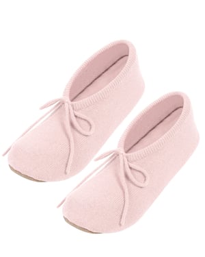 'Appleby' Blush Pink Cashmere & Merino Wool Small Ballet Slippers