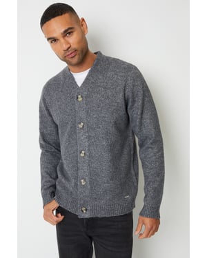 Charcoal Knitted Button Up Cardigan