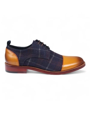 Justin Reess Men's Oxford Brown Leather Brogue Shoes - Ronnie