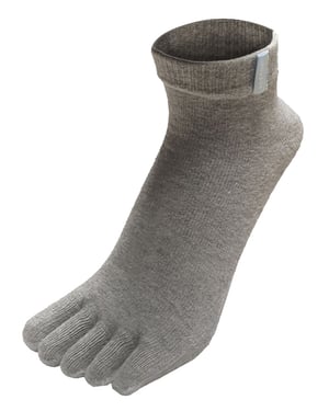 TOETOE - Mens & Ladies Essential Moisture Wicking Cotton Ankle Toe Socks - Grey