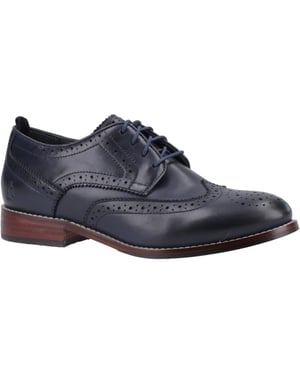 Hush Puppies Natalia Leather Women's Navy Brogues Shoes