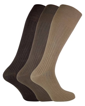 SOCK SNOB - 3 par långa knästrumpor i 100% bomull för herrar