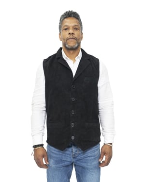 Heren klassiek glad geit suède leren vest-Exeter