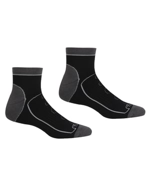 Regatta Mens Samaris Trail Ankle Socks (Pack of 2) (Black/Dark Steel)