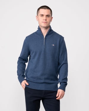 GANT Mens Casual Cotton Half Zip Jumper