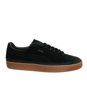 Puma Suede Classic Brogue Lace Up Black Leather Mens Trainers 366631 01