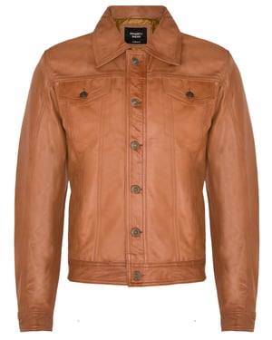 Trucker slim-fit leren overhemd-jeansjack