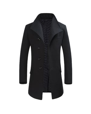 Allthemen Herr Ullrock Vinter Business Slim fit Lapel Coat Svart