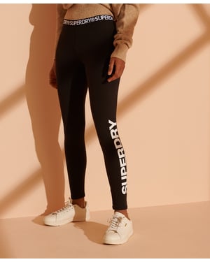 Superdry dameslegging met logo en elastische tailleband