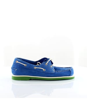Timberland Classic 2 Eye Blue Suede Leather Lace Up Juniors Boat Shoes 6894R