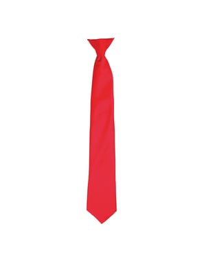 Premier Kleuren Heren Satin Clip Tie (Aardbeienrood)