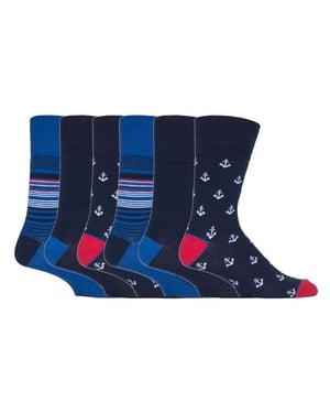 Gentle Grip - 6 Pairs Mens Gentle Grip Non Elastic Socks - MGG549