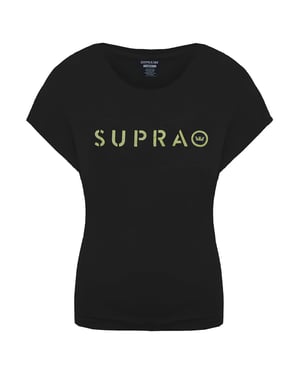 Supra Korte Mouw Ronde Hals Zwart Dames All Caps T-shirt 192225 010