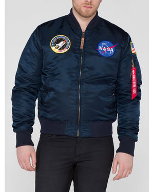 Alpha Industries Men's MA-1 VF NASA Bomber Jacket in Dark Blue