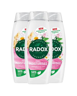 Radox Mineral Therapy Shower Gel Feel Moisturised Mood Boosting 450ml, 3 Pack